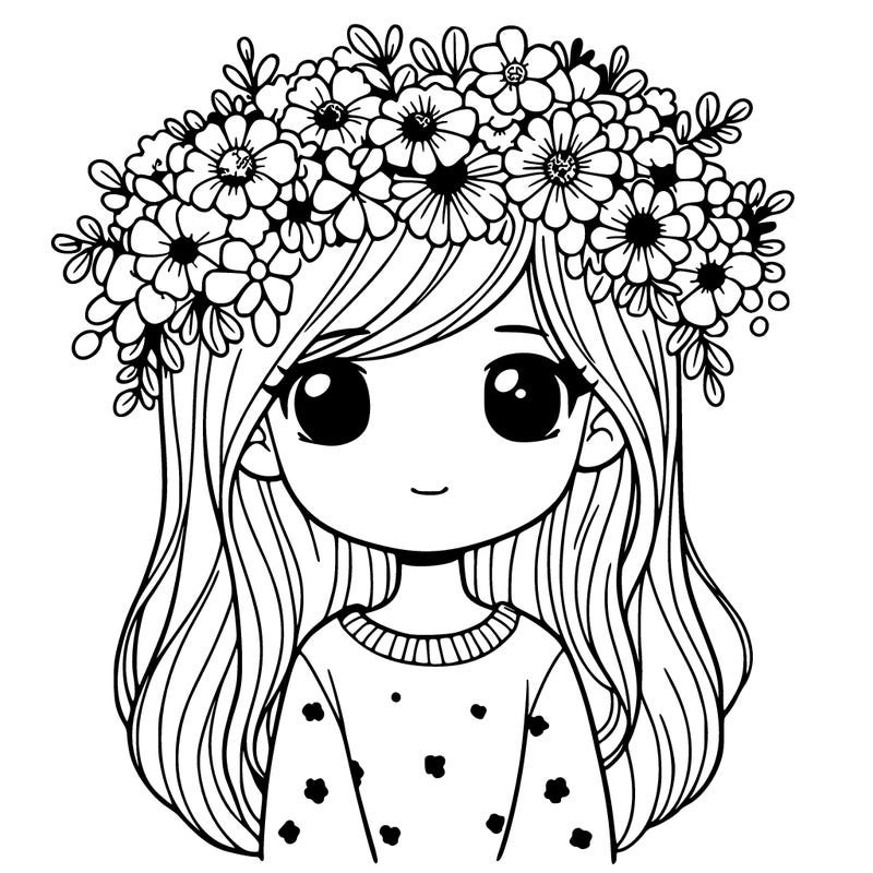 girl with flowers crown