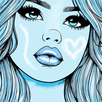 really realistic girl with lips