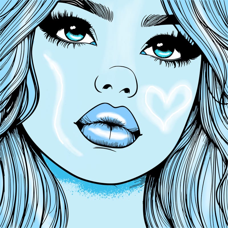 really realistic girl with lips