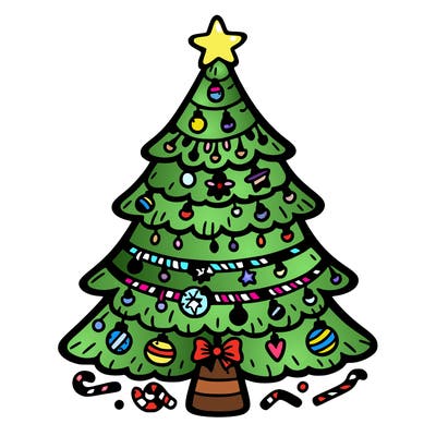 christmas tree with lots of details