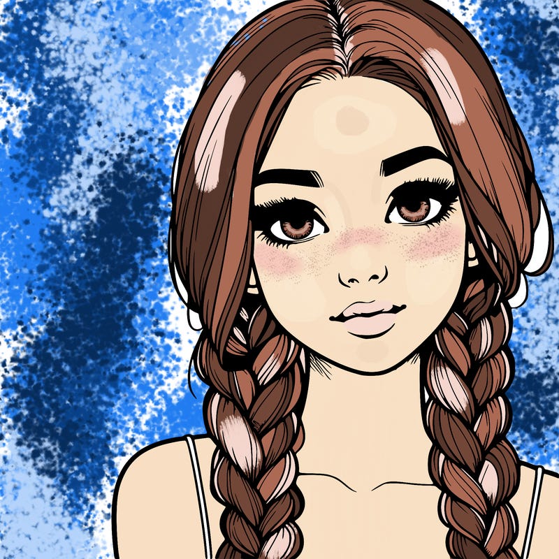 realistic girl with braids