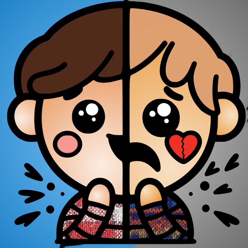 one side happy one side sad