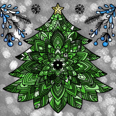 mandala sapin de noel