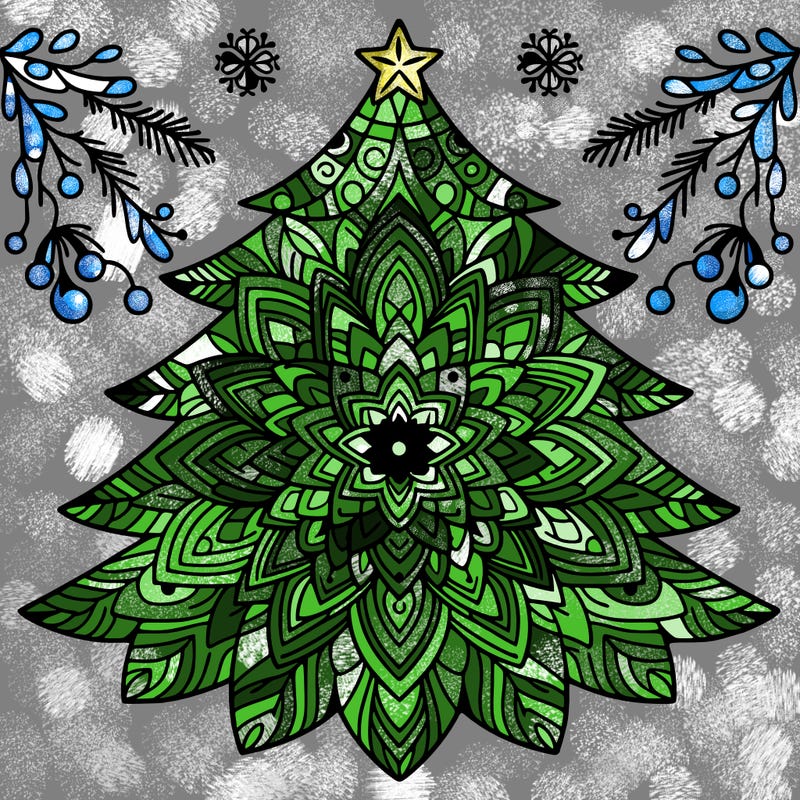 mandala sapin de noel