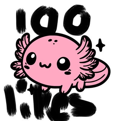 cute easy baby axolotl