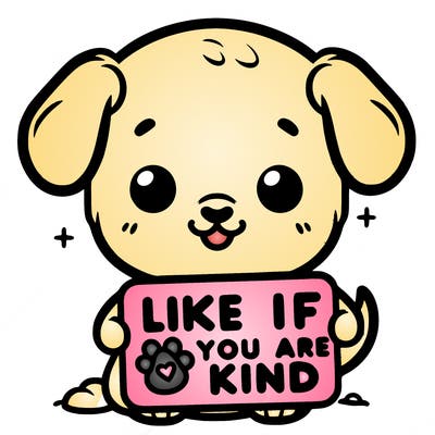 make a sign that says like if you are kind with a cute little dog