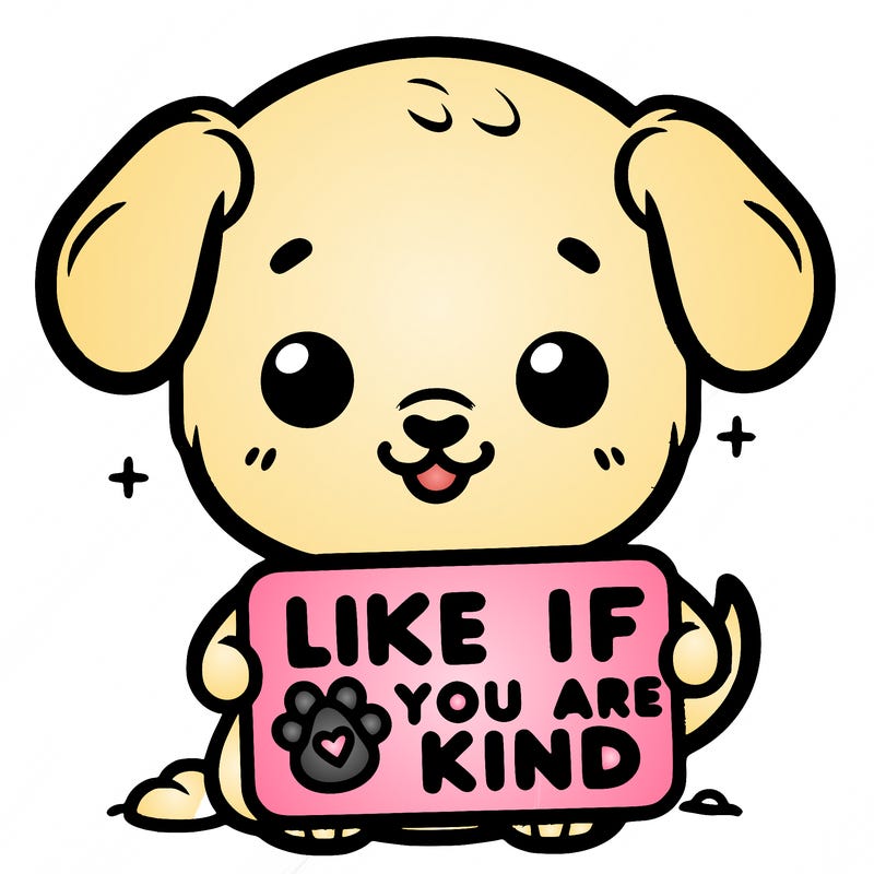 make a sign that says like if you are kind with a cute little dog
