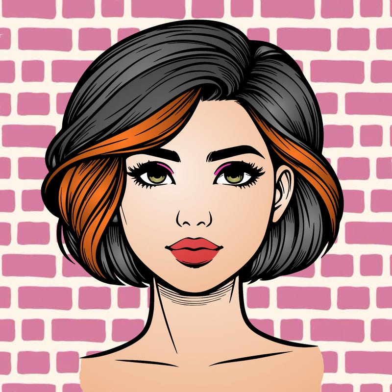 realistic woman with man’s short haircut