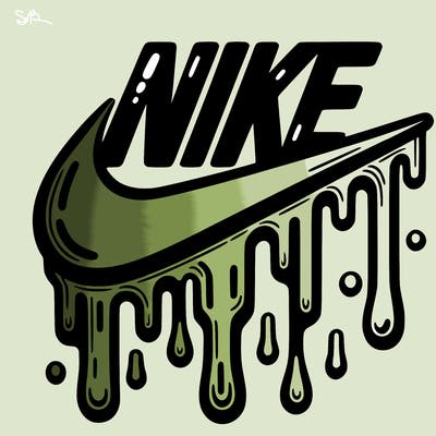 dripping nike logo