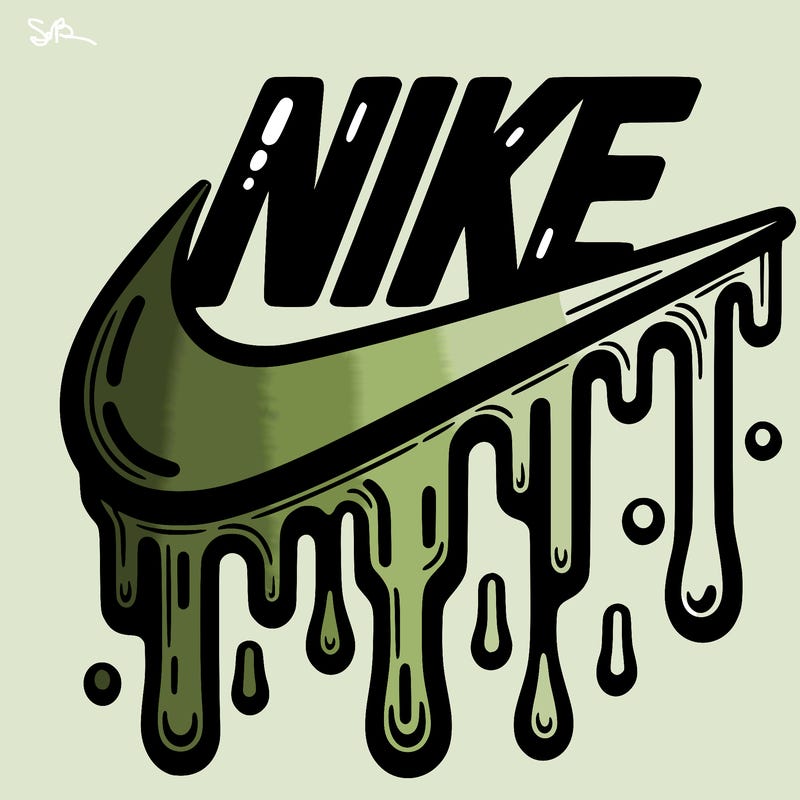 dripping nike logo