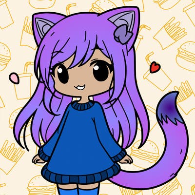 girl with cat ears and tail