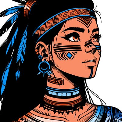 realistic tribal manga woman