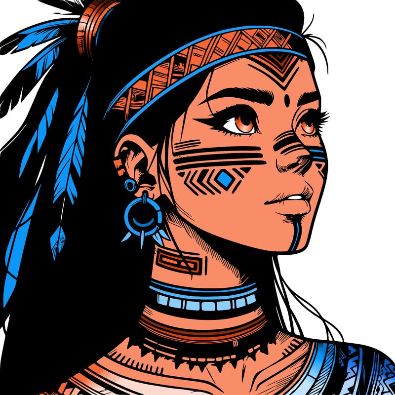 realistic tribal manga woman