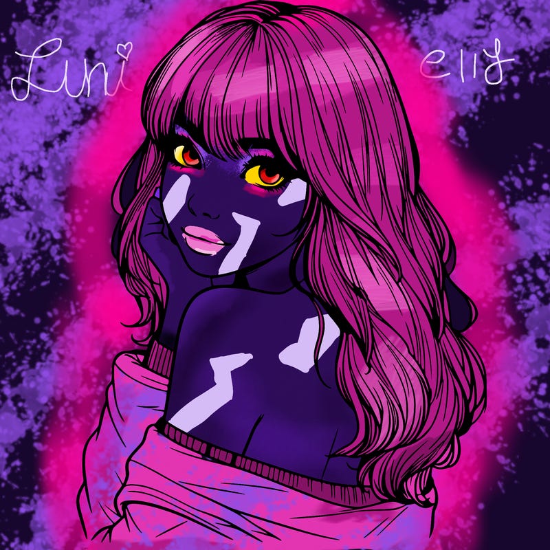 realistic girl with bangs looking over her shoulder