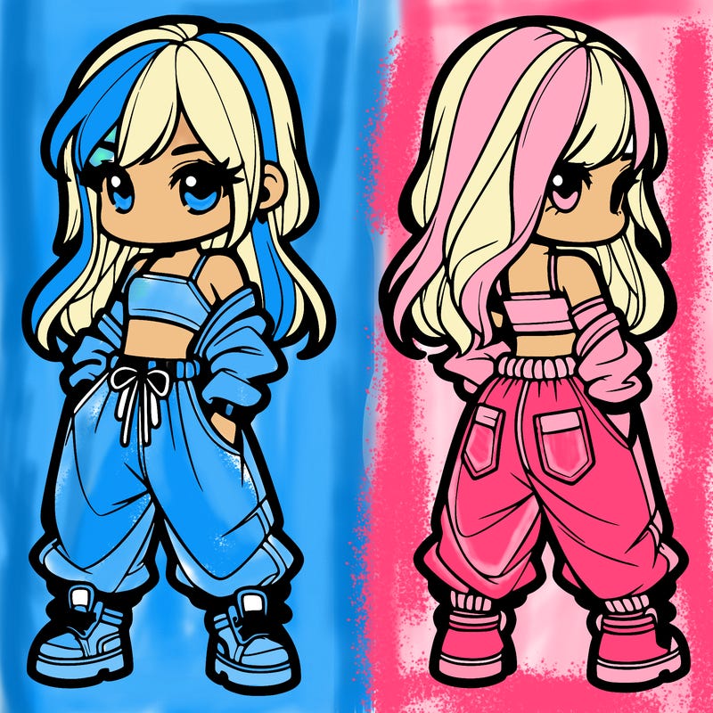 girl in crop top and baggy pants