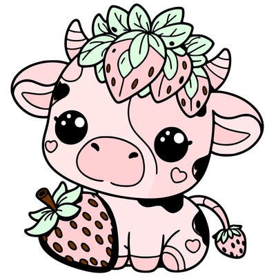 cute strawberry cow
