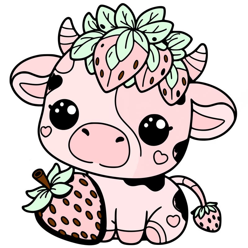 cute strawberry cow