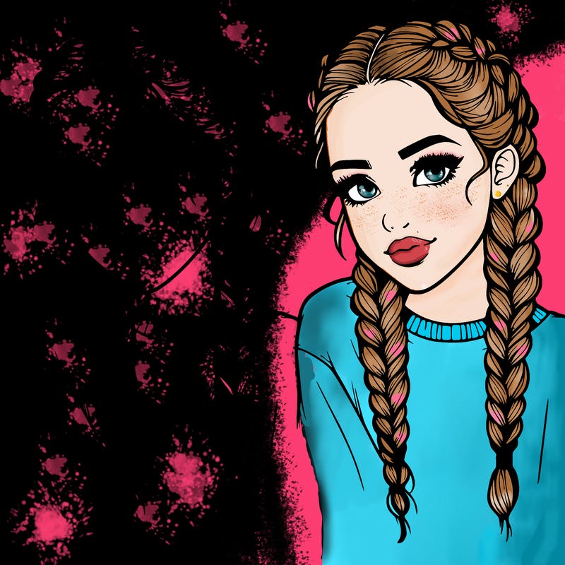 realistic girl with braids