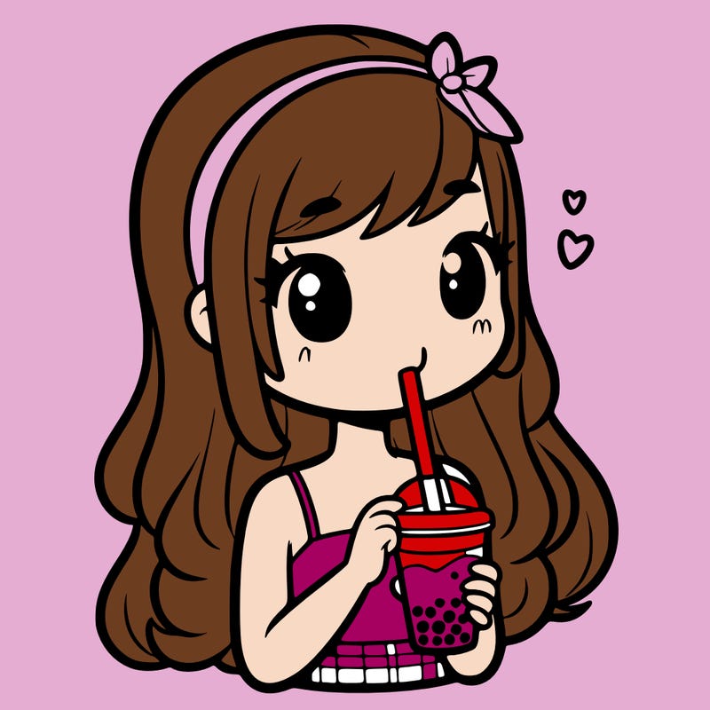 girl drinking boba