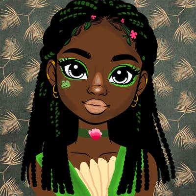 a realistic black girl with braids