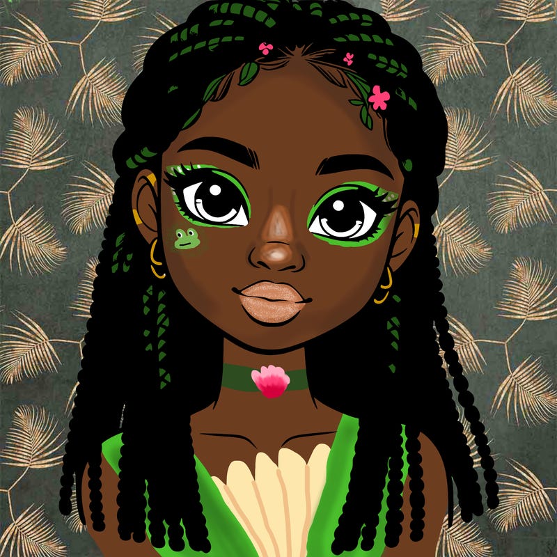a realistic black girl with braids