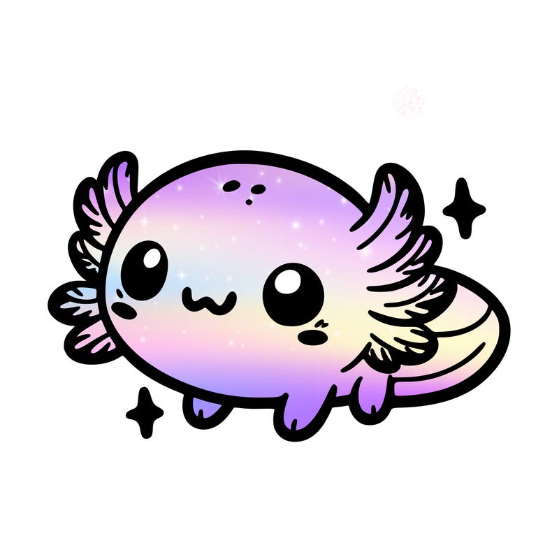 cute easy baby axolotl