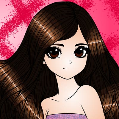 realistic girl pretty long hair