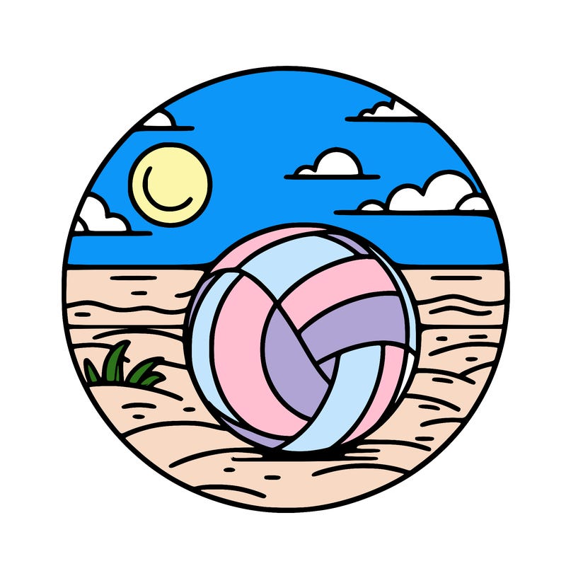 volleyball on a beach