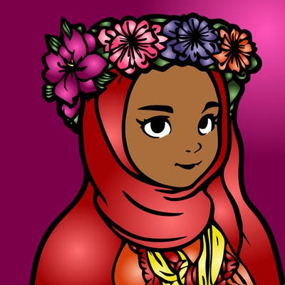 muslim girl with flower crown