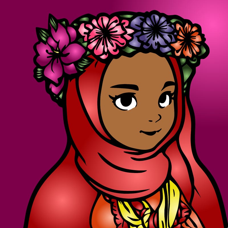 muslim girl with flower crown