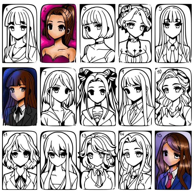 girls that look diffrent anime