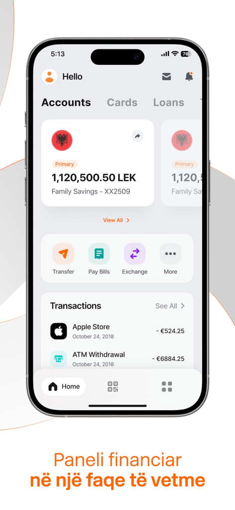 Interfaz de la aplicación Union Bank Live mostrando el saldo de la cuenta y las transacciones recientes