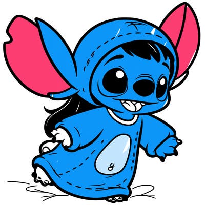 girl dressed up as stich