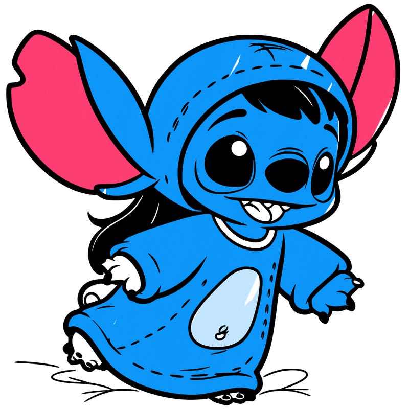 girl dressed up as stich