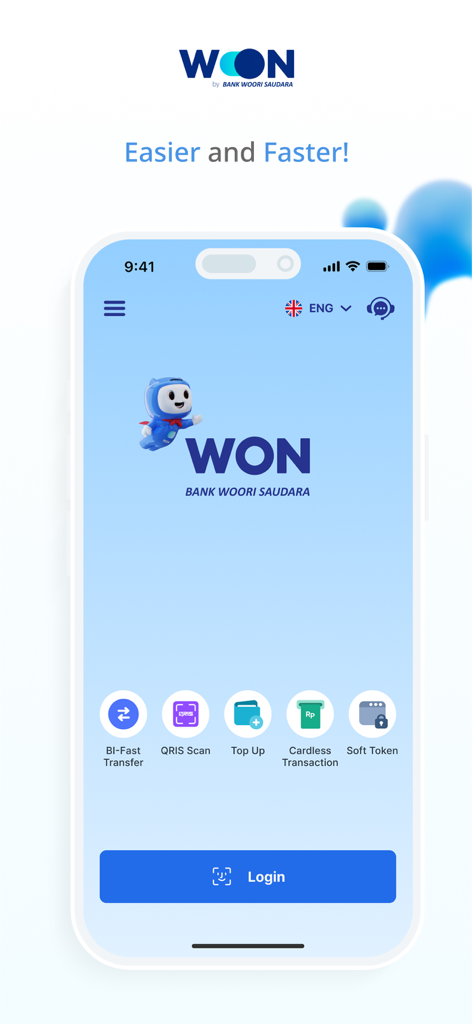 BWS Mobile - Login screen of the BWS Mobile banking app by Bank Woori Saudara