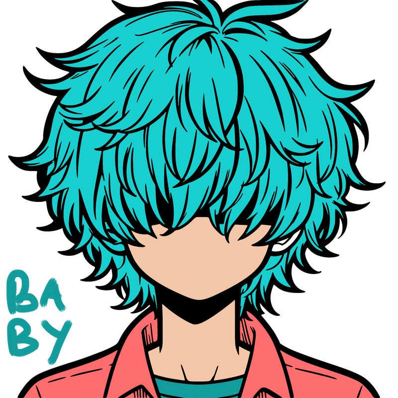 manga boy fluffy hair covering his eyes