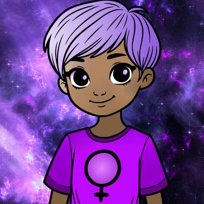 girl with pixie cut and feminist shirt