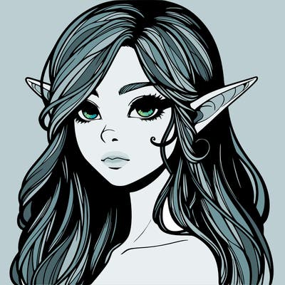 elf girl realistic dark fantasy
