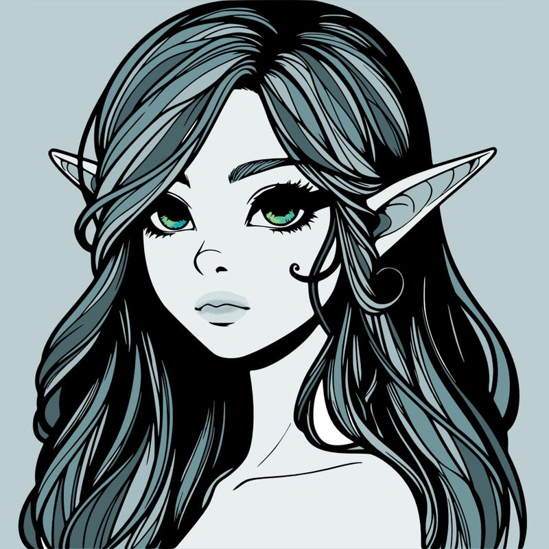 elf girl realistic dark fantasy