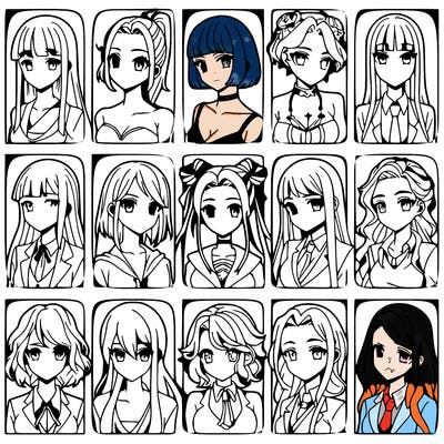 girls that look diffrent anime