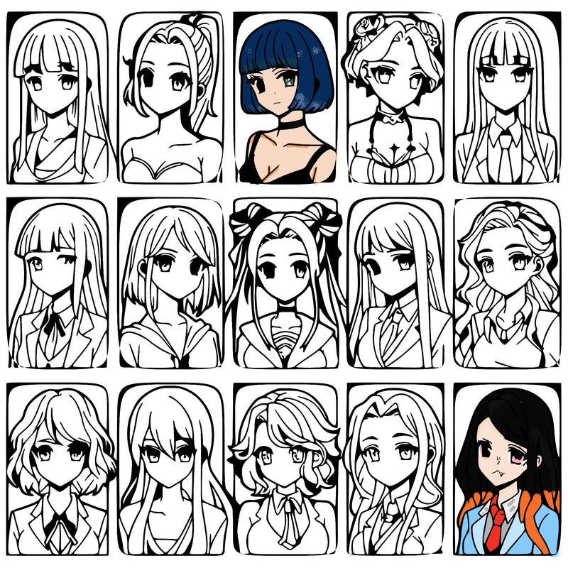 girls that look diffrent anime