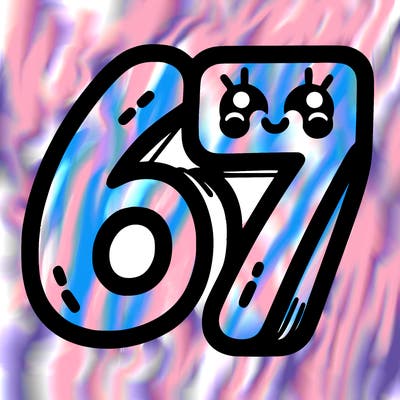 the numbers 67