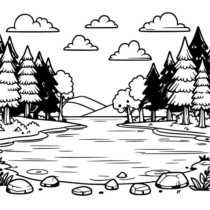 outdoor lake an forest