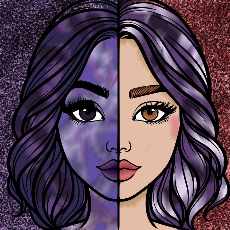 realistic girl split half