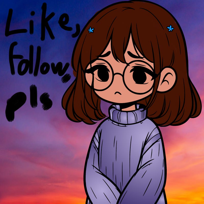 sad girl with glasses in a sweater