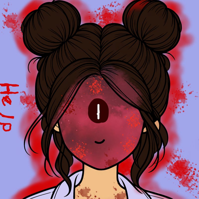 realistic girl with buns on the top of her hair