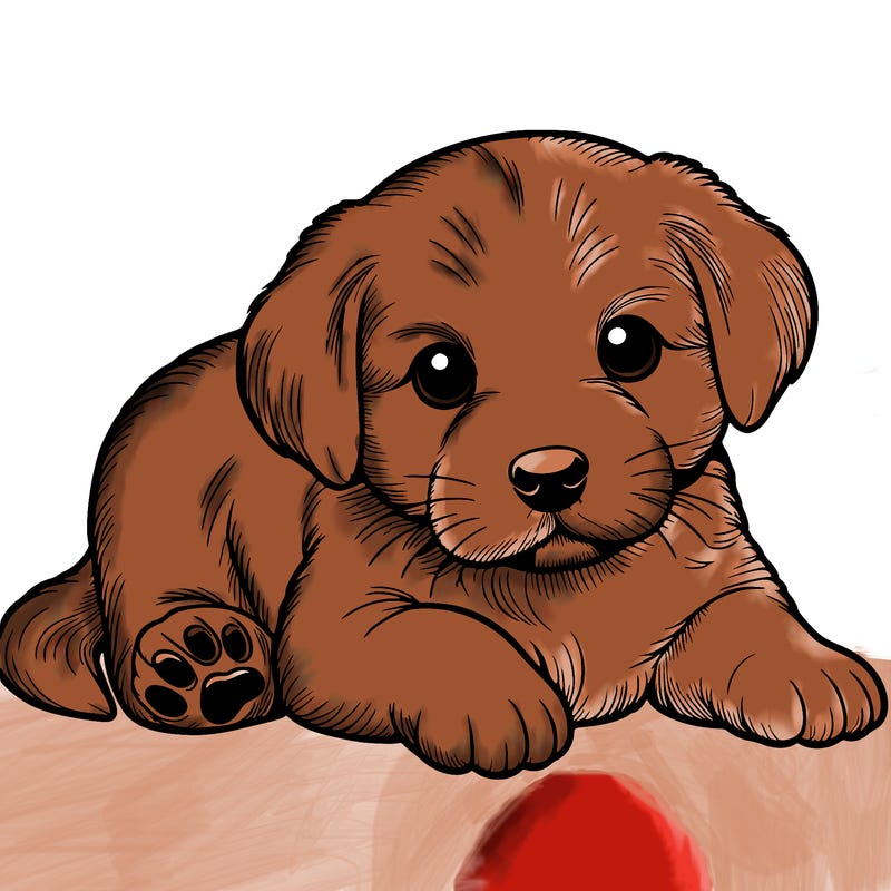 a cute realistic puppy