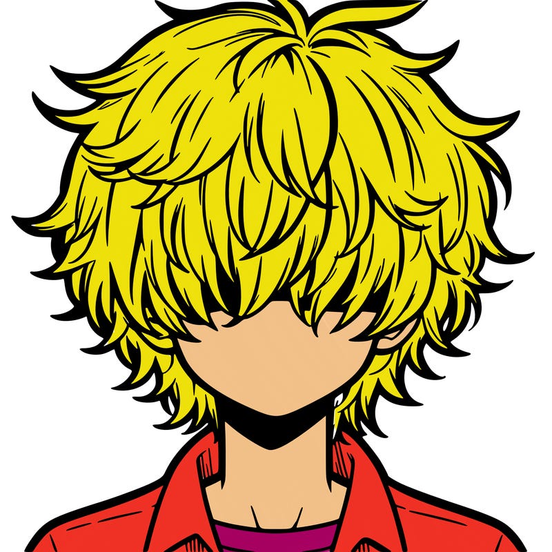 manga boy fluffy hair covering his eyes