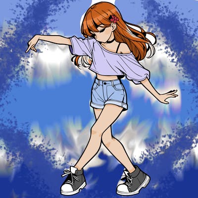 realistic girl danceing