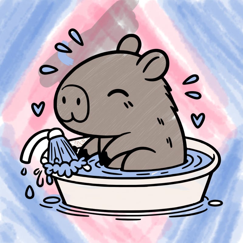 capybara taking a bath